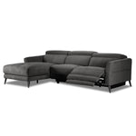 Francesca 2-Piece Power Reclining Sectional with Left-Facing Chaise - Starburst Metal