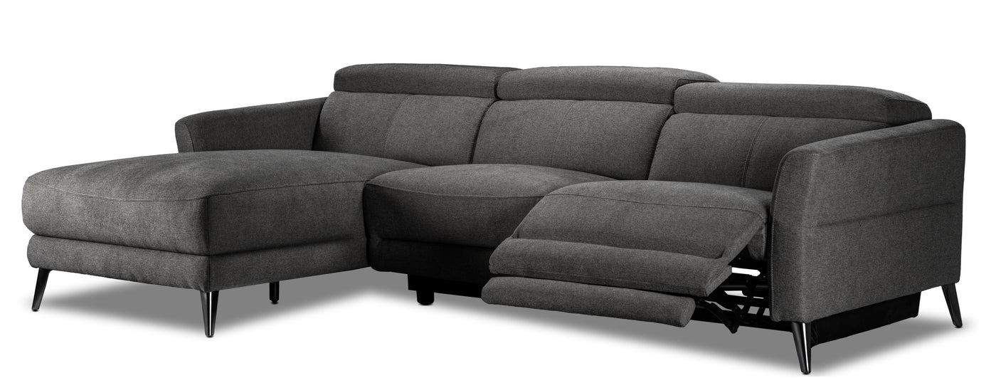 Francesca 2-Piece Power Reclining Sectional with Left-Facing Chaise - Starburst Metal