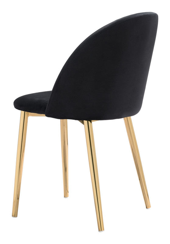 Nezh Elegant Dining Chair - Black/Gold - Set of 2