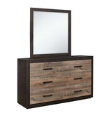 Miter 6 Drawer Dresser - Black, Brown
