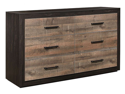 Miter 6 Drawer Dresser - Black, Brown