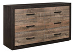 Miter 6 Drawer Dresser - Black, Brown