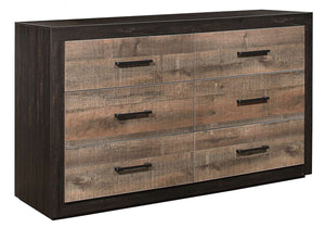 Miter 6 Drawer Dresser - Black, Brown