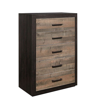 Miter 5 Drawer Chest - Black, Brown