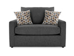 Harper Twin Sofa Bed with Memory Foam Mattress - Charcoal