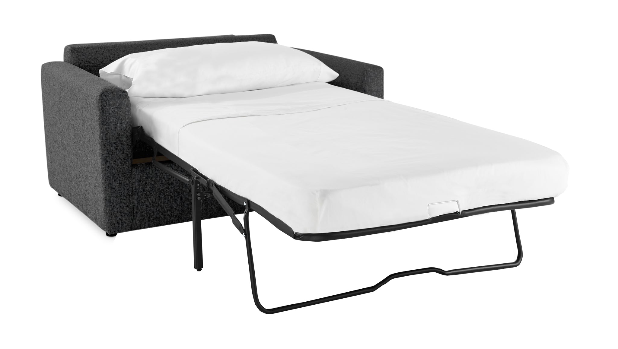Harper Twin Sofa Bed with Memory Foam Mattress - Charcoal