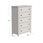 Lodge 5 Drawer Chest - Cream