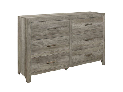 Mandan 6 Drawer Dresser - Weathered Grey