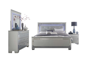 Allura 6-Piece Queen Bedroom Package with LED Lighting - Silver