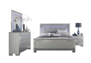 Allura 6-Piece King Bedroom Package with LED Lighting - Silver