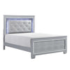 Allura 3-Piece Queen Bed with LED Lighting - Silver