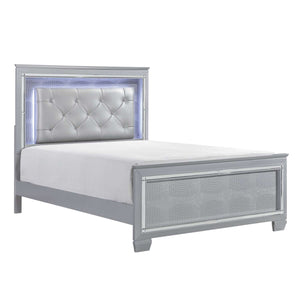 Allura 5-Piece King Bedroom Package with LED Lighting - Silver