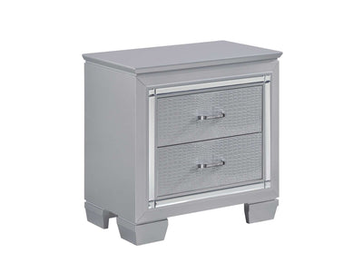 Allura Night Table with LED Lighting - Silver