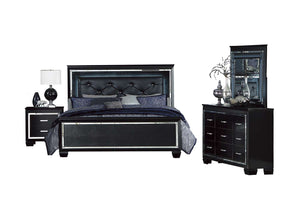Allura 6-Piece King Bedroom Package with LED Lighting - Black