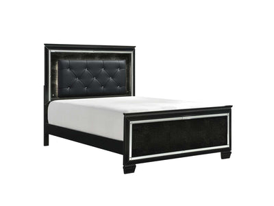 Allura 3-Piece Queen Bed with Lighting - Black