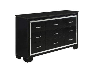Allura 9 Drawer Dresser - Black