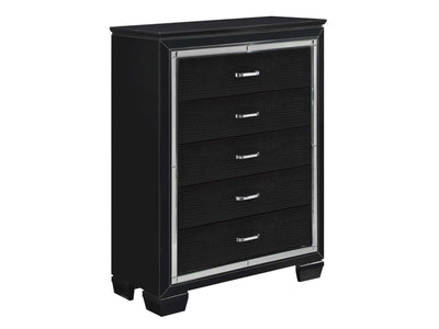 Allura 5 Drawer Chest - Black