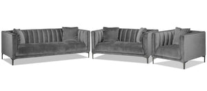 Celina Sofa, Loveseat and Chair Set - Light Grey