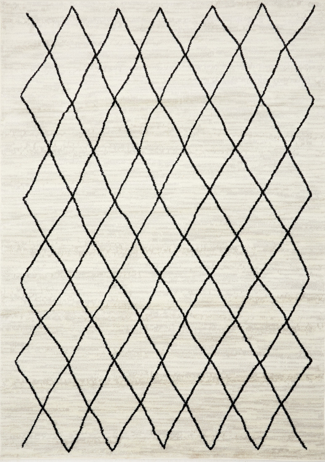 Meridian 7'10" X 10'6" Pen-Drawn Trellis Lines Rug - Cream Area Rug