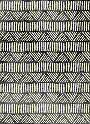 Fiona 4'7'' X 6'7'' Tribal Rug - Grey White Area Rug