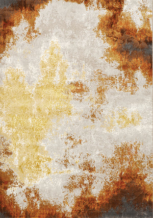 Pollo 5'3" X 7'7" Distressed Abstract Rug - Cream Orange Area Rug