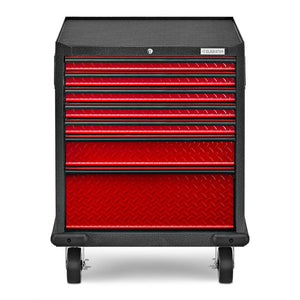 Premier Pre-assembled 7 Drawer Modular Tool Storage Cabinet - Red Tread Storage Solution