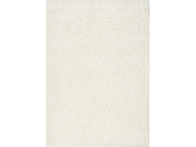 Platform 5'3" X 7'7" Bright Soft Shag Rug - Cream  Area Rug