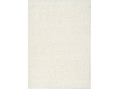 Platform 5'3" X 7'7" Bright Soft Shag Rug - Cream  Area Rug