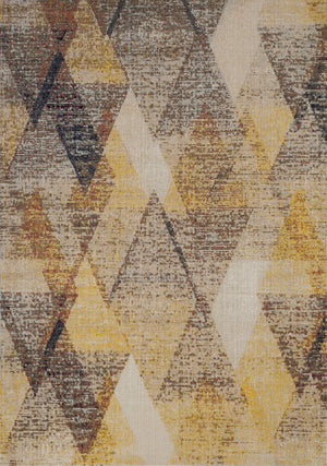 Zara 7'10" X 10'6" Indoor/Outdoor Superimposed Triangles Rug - Black Yellow  Area Rug