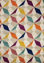 Brille Diamond Checkerboard Area Rug- 5' X 8' - Multi-Colour