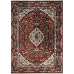 Satara 5'3" X 7'7" Classic Border Rug - Red Cream  Area Rug
