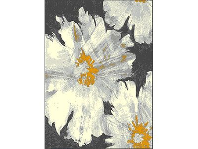 Fiona  4'7'' X 6'7'' Flower Rug - Grey Yellow  Area Rug