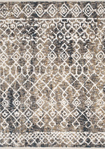 Natick 5'3" X 7'7" Tribal Rug - Beige Blue  Area Rug