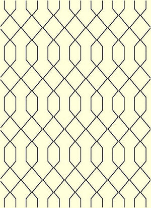 Fiona 4'7'' X 6'7'' Geometric Rug - Cream Black Area Rug