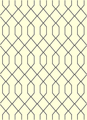 Fiona 4'7'' X 6'7'' Geometric Rug - Cream Black Area Rug