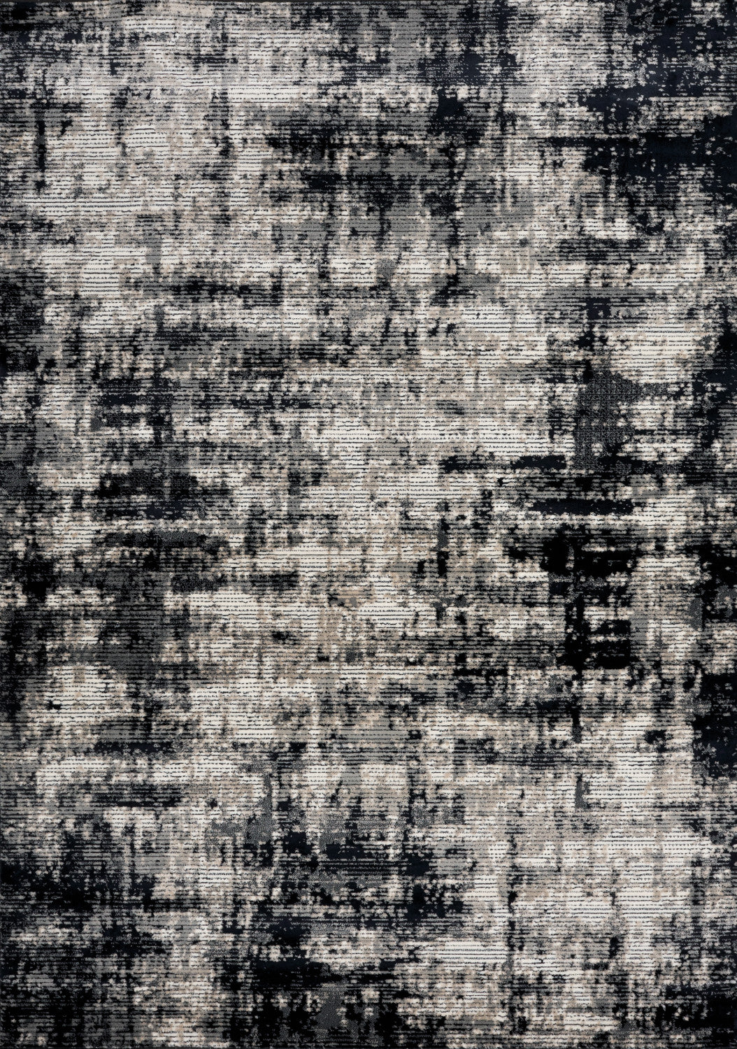 Ariel Grey Cream Distressed Rug, 5'1" X 7'7" Area Rug