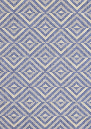 Camby 5'3" X 7'4" Indoor/Outdoor Geometric Rug - Blue Beige Area Rug