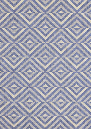 Camby 5'3" X 7'4" Indoor/Outdoor Geometric Rug - Blue Beige Area Rug