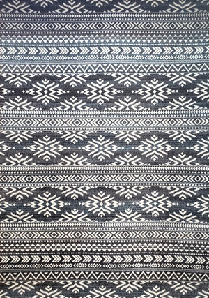 Dais 7'10" X 10'6" Tribal Rug - Blue White  Area Rug