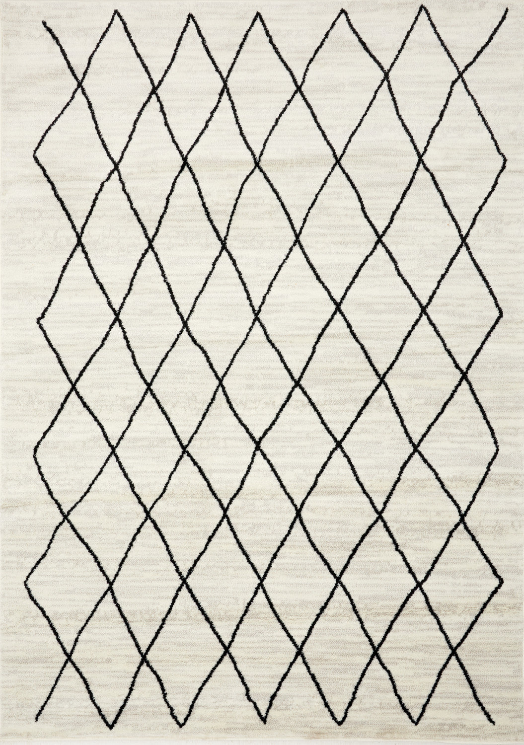 Meridian 5'3" X 7'7" Pen-drawn Trellis Lines Rug - Cream Area Rug