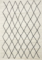 Meridian 5'3" X 7'7" Pen-drawn Trellis Lines Rug - Cream Area Rug