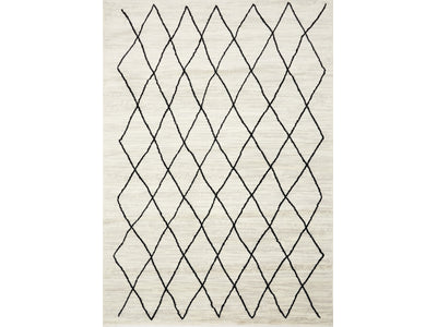 Meridian 5'3" X 7'7" Pen-drawn Trellis Lines Rug - Cream Area Rug