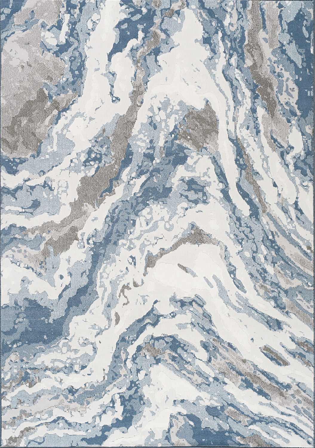 Intrepid 7'10" X 10'10" Rushing Water Rug - Blue Cream Area Rug