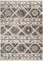 Natick 5'3" X 7'7" Hexagon Bands Rug - Blue Cream Area Rug