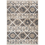 Natick 5'3" X 7'7" Hexagon Bands Rug - Blue Cream Area Rug