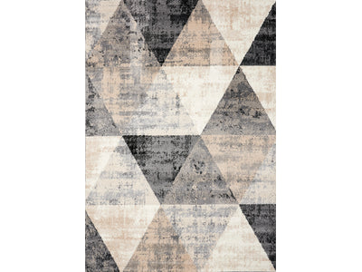 Siecle 7'10" X 10'6" Triangle Shapes Rug - Cream Beige  Area Rug