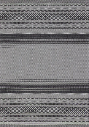 Jango 7'10" X 10'6" Indoor/Outdoor Tribal Rug - Grey Black Area Rug