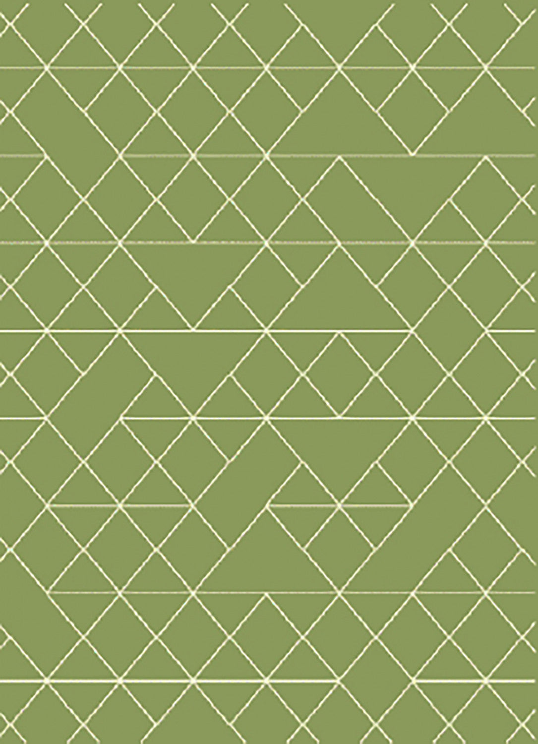 Fiona 4'7'' X 6'7'' Geometric Rug - Green Cream Area Rug