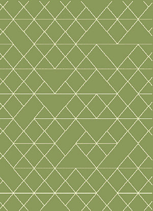 Fiona 4'7'' X 6'7'' Geometric Rug - Green Cream Area Rug