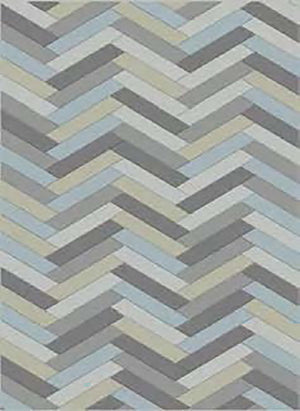 Fiona 4'7'' X 6'7'' Tiled Rug - Grey Blue Area Rug
